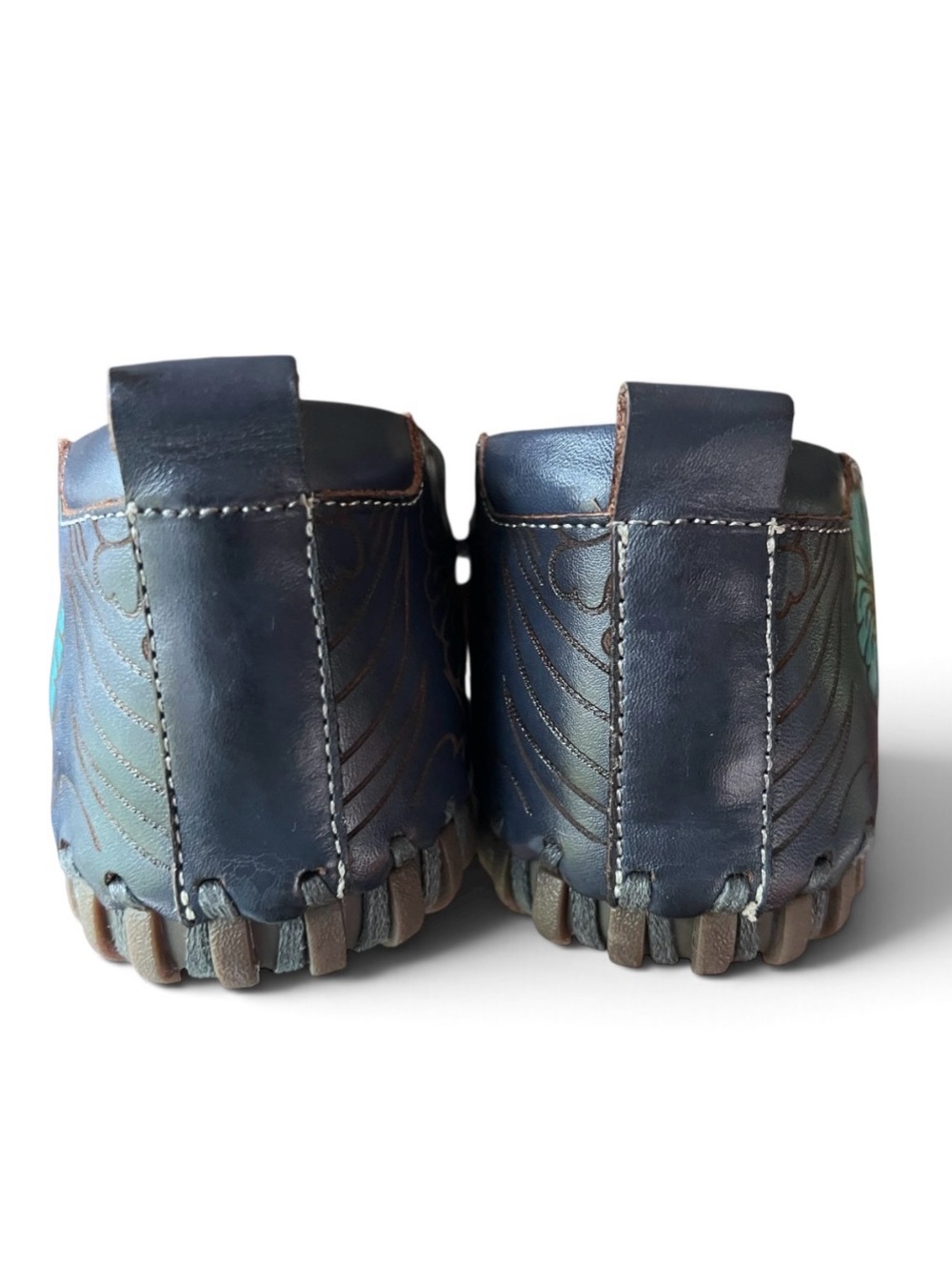 L’ARTISTE NEW Spring Step L'Artiste Modesty Blue Leather Floral Shoes Size 37 - Picture 4 of 11